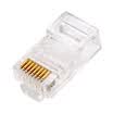 SANTO 9990 Super cinco sin blindaje 1U chapado en oro RJ45 red de cristal cabeza 8P8C Gigabit cable de la computadora Cat5e clase conector fuerte transmisión