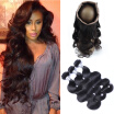 8A 360 Lace Frontal Closures With 3 Bundles Brazilian Body Wave Virgin Human Hair Weave 4Pcs Lot Natural Black Remy Hair Extension