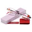 Sunset red reading glasses Ms stainless steel frame PC dual light high lens sheet AX5111 200 degrees
