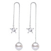 Clear Cubic Zirconia Star Long Drop Earrings For Women Vintage Fashion Jewelry Party Lady Earrings Accessories WHEG41