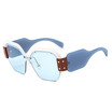SHAUNA New Colors Fashion Women Half Frame Sunglasses Men Blue Tinted Square Lens Glasses UV400