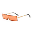 SHAUNA Trending Small Rectangle Rimless Sunglasses Women Retro Clear Pink Red Orange Integrated Lens Sunglasses UV400