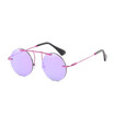 SHAUNA Ultralight Punk Style Women Rimless Sunglasses Vintage Men Round Red Tinted Lens Glasses UV400