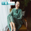 Plum cooked 2016 new retro long long sleeve floral chiffon dress literary wave skirt female spring