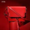 NTNL vintage leather slanted across single shoulder bag trend simple small square bag