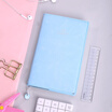 Deli deli leather small fresh travel account book creative hand-painted schedule plan book light blue SZ604