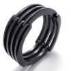 Hpolw Stainless Steel Band Unisex Mens Womens Ring Black