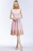 A-Line V-Neck Knee Length Sleeveless Appliques Homecoming Dresses