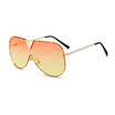SHAUNA Oversize Integrated Lens Women Pilot Sunglasses Brand Designer Fashion Men Clear Red Lens Shades UV400