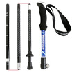 El Monte ALPINT MOUNTAIN Alpine sticks Carbon aluminum alloy Four folding sticks External locking telescopic mountaineering straight handle wand ski sticks walking rod 610-203 black