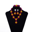 Conceived Novelty Big Red And Yellow Beads Braided Wedding Jewelry Set Nigerian Necklace African Beads Jewelry Set For Women