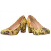 IDIFU Womens Elegant Floral Print Round Toe Low Cut Wide Width Work Shoes Block Heel Pumps IDIFU Womens Elegant Floral Print Round Toe Low Cut Wide Width Work Shoes Block Heel Pumps