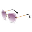 SHAUNA Classic Oversize Women Rimless Sunglasses Fashion Ladies Pink Gradient Lens Glasses