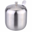 Stainless Steel Drum Shaped Cruet Seasoning Pot Sugar Coffee Can Container with Spoon Kitchen Tool