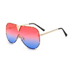 SHAUNA Oversize Integrated Lens Women Pilot Sunglasses Brand Designer Fashion Men Clear Red Lens Shades UV400