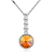 Fashion Jewelry Circle Crystal Necklaces for Women Made with Crystal from Austria Elements White Gold Plated 10356