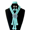 Chunky Bib Style Light Green Beads Coral Jewelry African Jewelry Sets For Women Wedding Bridal Statement Necklace Free Shipping