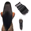 Ishow 7A Malaysian Straight Hair with Closure Malaysian Virgin Hair 4 Bundles with Closure Straight Free Shipping