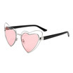 SHAUNA Oversize Double Rims Women Heart Sharp Sunglasses Fashion Ladies Clear Red Lens Shades UV400