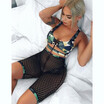 Womens Bikini Set Push Up Padded Bra Beach Swimsuit Swimwear Fishnet Shorts