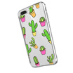 Inonler Green Cactus&Pink flamingo in the desert with transparent soft&wearable case for iphone SE 6 7 8 X cover
