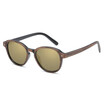 SHAUNA Fashion Wood Grain Frame Women Round Sunglasses Brand Designer Vintage Men Reflective Lens Shades UV400