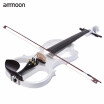 Durable Full Size 44 Solid Wood Silent Electric Violin Fiddle with Bow Hard Case Tuner Headphones Rosin Audio Cable Extra Strings