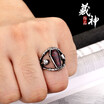 The iron warrior Vampire Diaries ring Man titanium steel dripping skeleton coffin ring