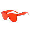 SHAUNA Candy Colors Thick Lens Women Rimless Sunglasses Fashion Men Clear Red Lens Shades UV400