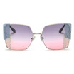 SHAUNA Oversize Metal Frame Women Square Sunglasses Brand Designer Fashion Men Gradient Sun Glasses UV400