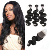 Ishow Hair 7A Brazilian Virgin Hair With Baby Hair Closure 3PCS Brazilian Body Wave Hair Bundles With 1PC Lace Closure