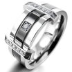 Hpolw Mens Cubic Zirconia Stainless Steel Rock crystal Ring Charm Elegant superior quality Wedding ring