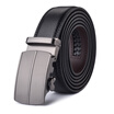 XHtang Mens Belt Genuine Leather Automatic Buckle belt For Waistband Ratchet Strap Black Leather Belt Designer Belt For Jeans Gift