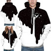 Mens Fashion Casual Warm Hooded Long Sleeve Digital Printed Pullover Sweatshirt