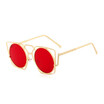 SHAUNA Fashion Hollow Out Metal Frame Women Cat Eye Sunglasses Retro Ladies Candy Color Tinted Lens Glasses