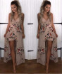 Summer dresses for Women beach wear Floral Print Sexy Deep V Neck Dresses Costume Female Clothes