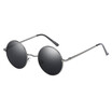 SHAUNA Classic 100 Polarized Women Black Round Sunglasses Retro Men Mirror Coating Glasses UV400