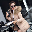 2018 new arrival womens long section thick large fur collar cotton womens slim large size cotton coat