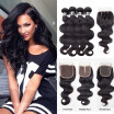 Unprocessed 7A Brazilian Human Hair 4 Bundles With Closure Body Wave Hair Awesome Body Wave Bundles Fashion Style Shedding Free