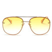 SHAUNA Oversize Pearl Effect Rim Women Round Rimless Sunglasses Double Bridges Fashion Men Gradient Lens Shades UV400
