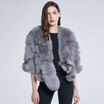 Fox fur vest natural leather grass jacket female autumn&winter coat real fur coat fox tail fur collar fashion design warm