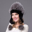 Mink Fur Hat Russian Winter Hat Womens Genuine Suede Fur Hat Silver Fox Fur 2018 Womens Fashion High-End Female Cap DHY-22