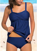 2018 Women Push Up Tankini Set Padding Wireless Low Waist Beach Bathing Swimwear