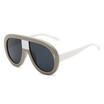SHAUNA Oversize Double Colors Frame Women Pilot Sunglasses Brand Designer Fashion Nail Decoration Men Black Lens Shades