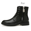 Men Motorcycle Boots 2018 Autumn Designer Zip Casual Boot Male Winter Boots Fur Warm Snow Shoes High Top Genuine Leather