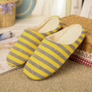 Stripes soft soles cotton indoor slippers
