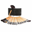 Wood 32Pcs Makeup Brushes Kit Professional Cosmetic Make Up Set Pouch Bag Case pink