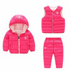 Winter Kids Clothing Sets Warm Duck Down Jackets Clothing Sets Baby Girls & Baby Boys Down suit 3pcs Coats Vest Pants Overcoat
