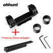Ohhunt 254mm 30mm Hunting Airgun Rifle Scope Rings Zero Recoil Mount High Profile Fits Picatinny Weaver Rail with Stop Pin