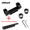 ohhunt 254mm 30mm Hunting Airgun Rifle Scope Rings Zero Recoil Mount High Profile Fits Picatinny Weaver Rail with Stop Pin